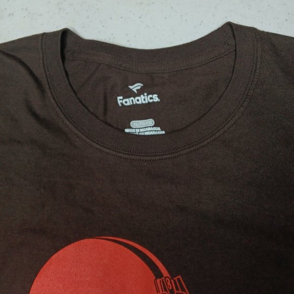 Cleveland Browns Fanitics Mens XL Shirt Long Sleeve Brown NFL Football Helmet - Picture 10 of 13